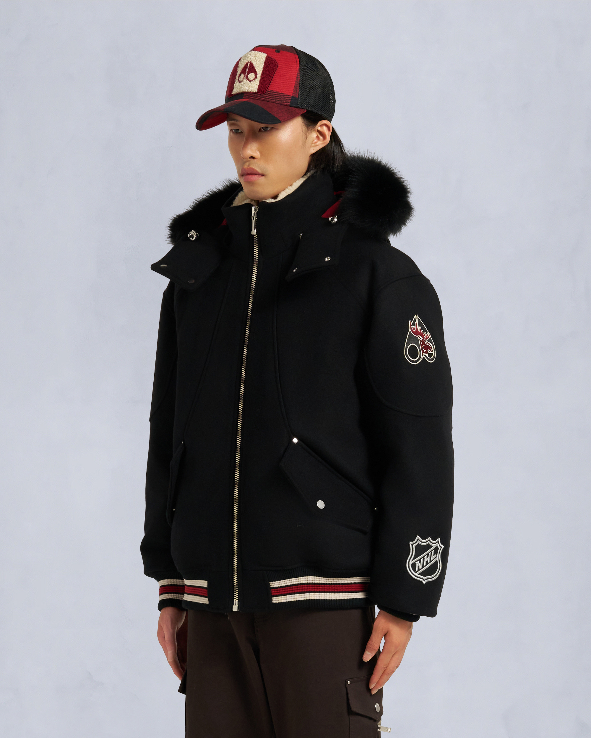 Moose Knuckles - M35MB030NM - NHL x Moose Knuckles Team Bomber Jacket - MENS - - Front