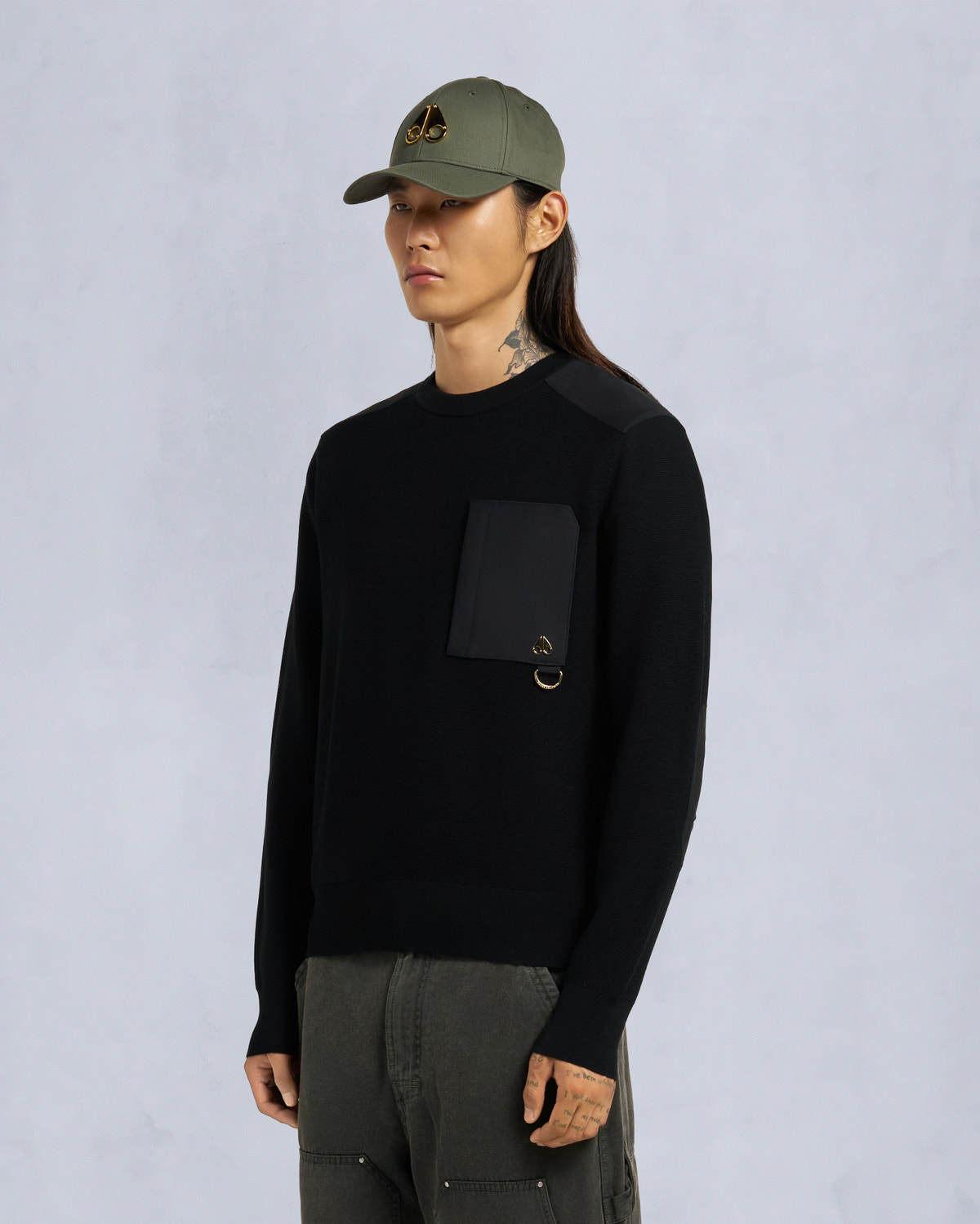 Moose Knuckles - M35MK667G - Gold Series Elowan Crewneck Sweater - MENS - - Front