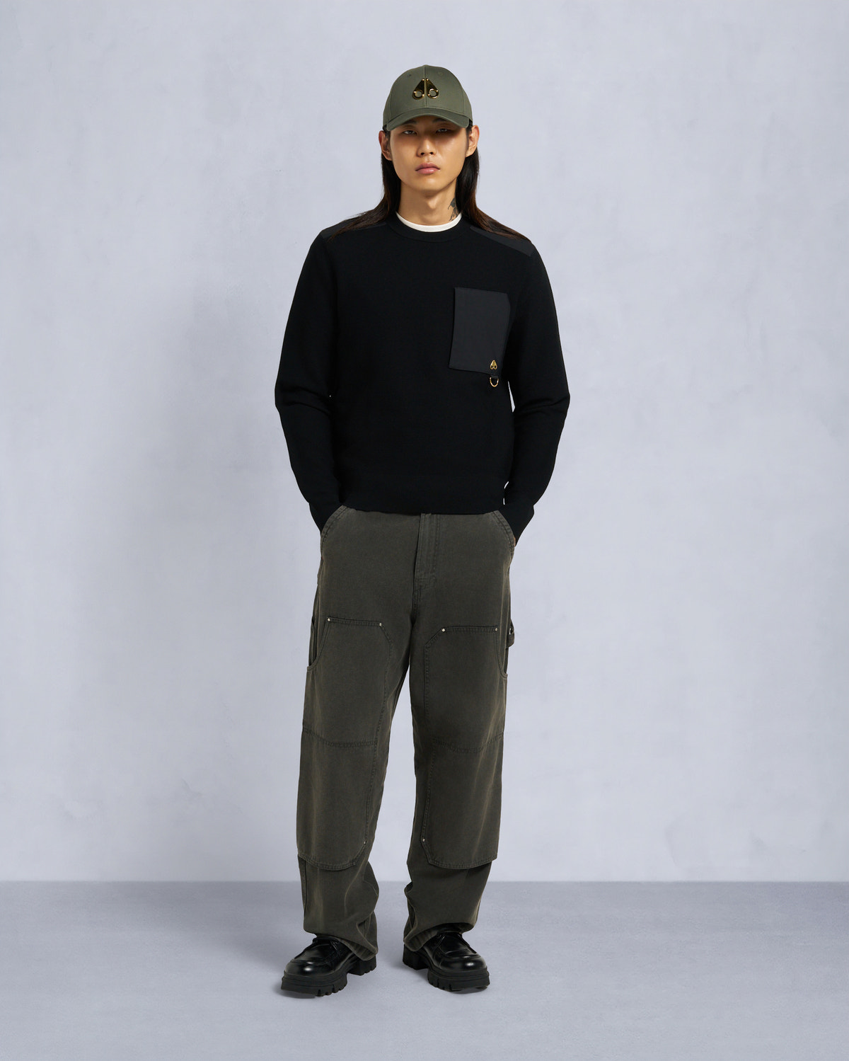 Moose Knuckles - M35MK667G - Gold Series Elowan Crewneck Sweater - MENS - - Front Category
