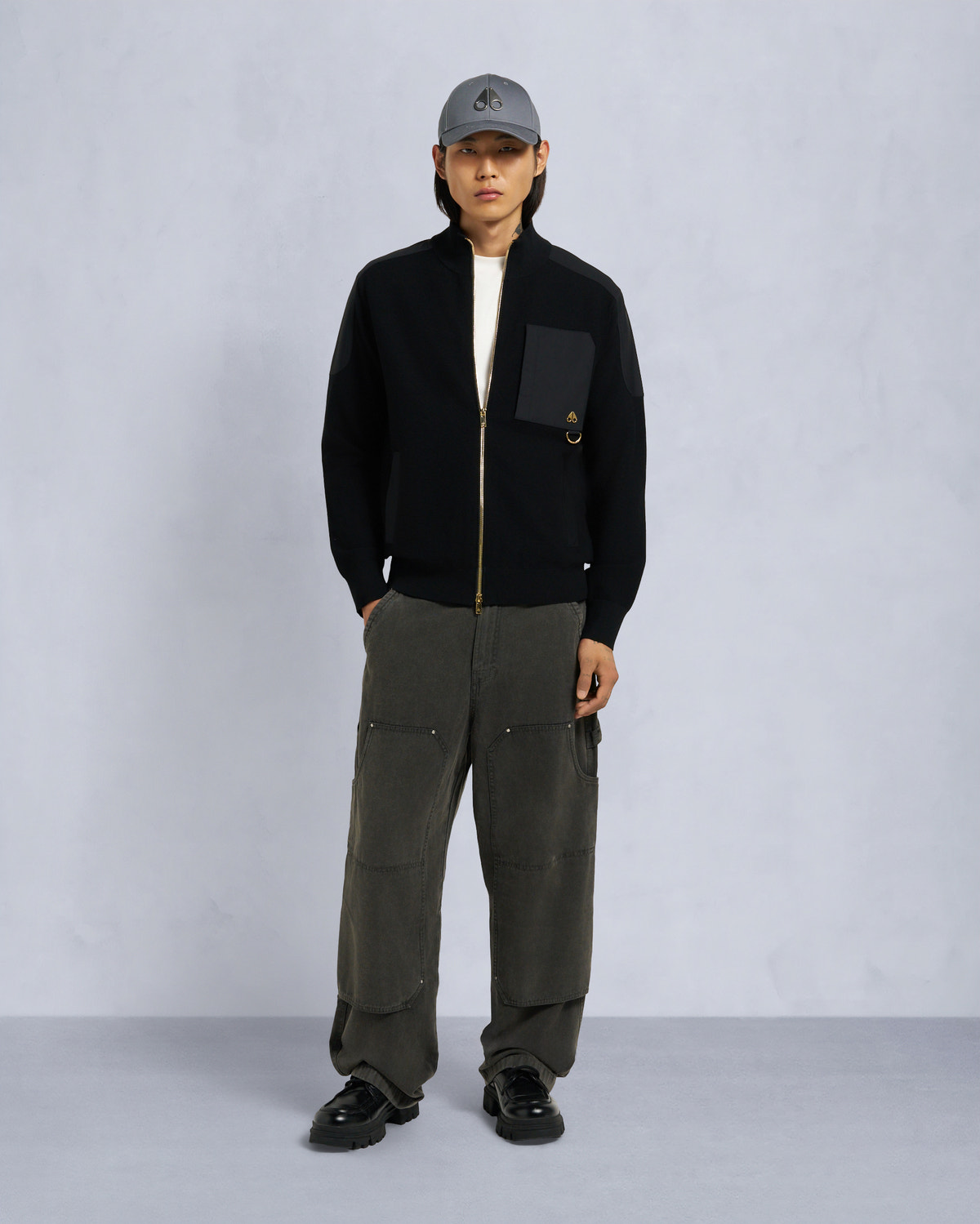 Moose Knuckles - M35MK668G - Gold Series Elowan Full-Zip Sweater - MENS - - Front Category