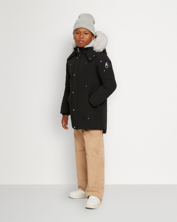 Moose Knuckles - M39UP231S - Kids Unisex Original Shearling Trim Parka - KIDS - Black / Natural Shearling - Front