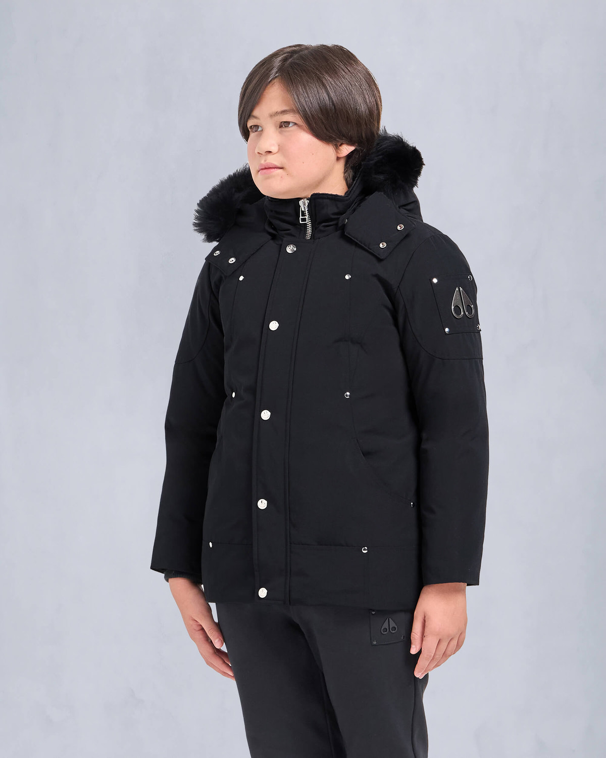 Moose Knuckles - M39UP231S - Kids Original Unisex Shearling Parka - KIDS - Black / Black Shearling - Front