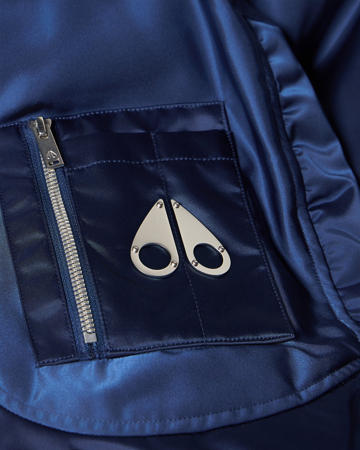 BLOUSON BOMBER EN SATIN GEORGIE-BLEU NUIT