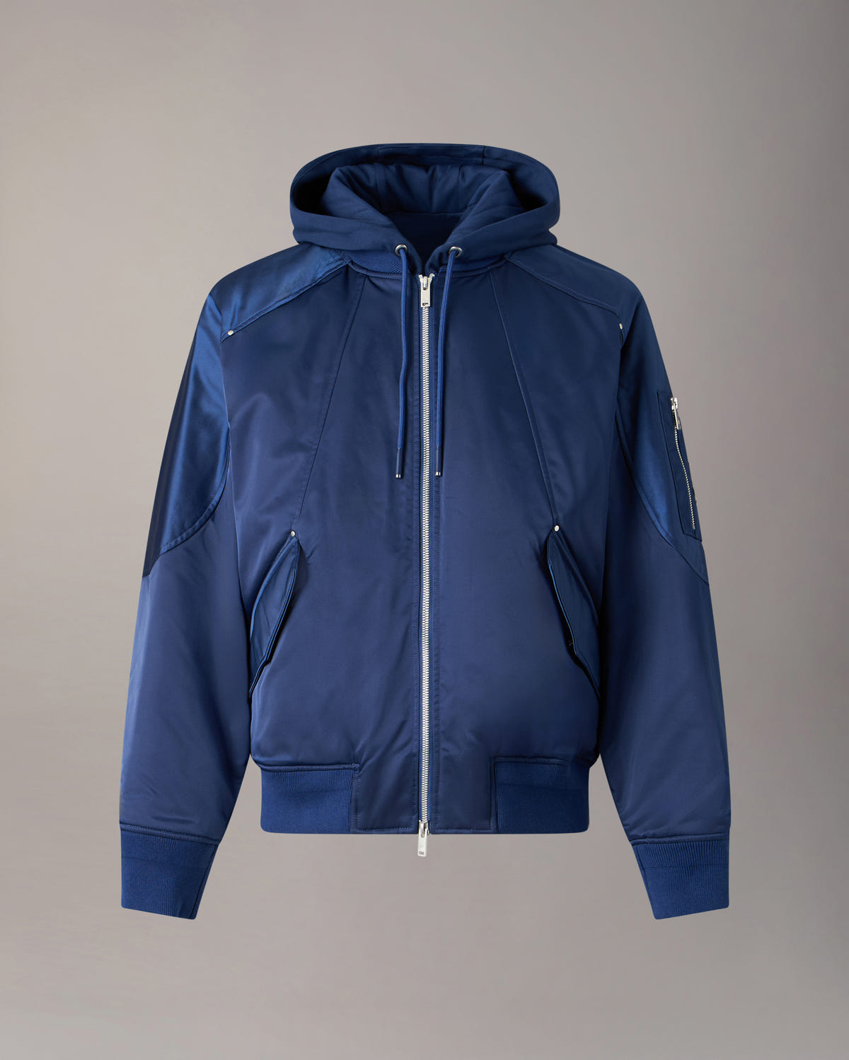 GEORGIE SATIN BOMBER JACKET-NIGHTFALL