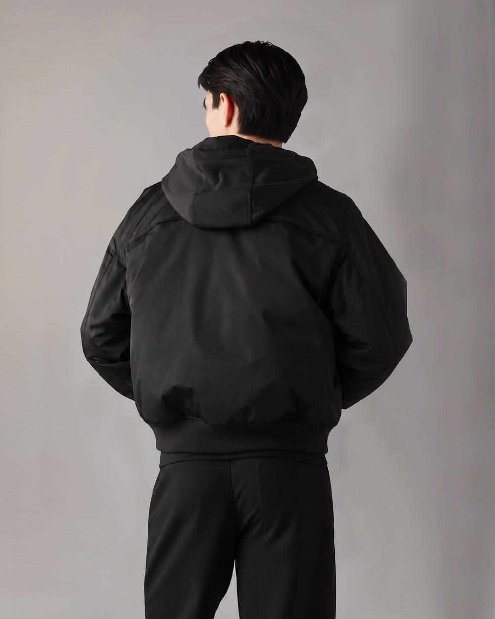 BLOUSON BOMBER EN SATIN GEORGIE-NOIR