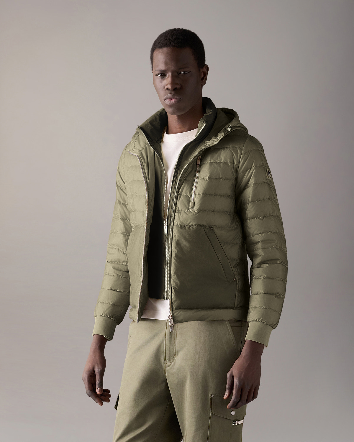 CLOUD WALKER AIR DOWN HOODIE-ARTICHOKE