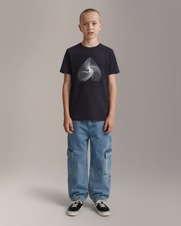 ECLIPSO PIMA COTTON LOGO T-SHIRT-BLACK/WHITE