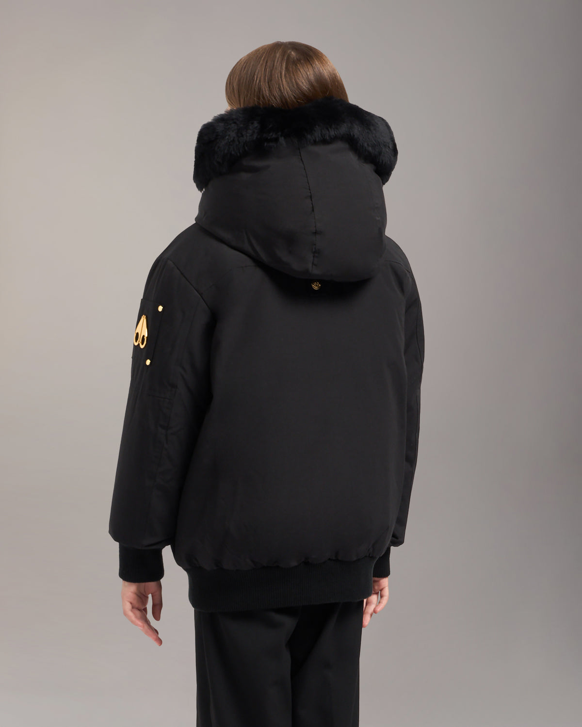 BLOUSON AVIATEUR EN DUVET ORIGINAL GOLD SERIES POUR ENFANT-NOIR-NOIR