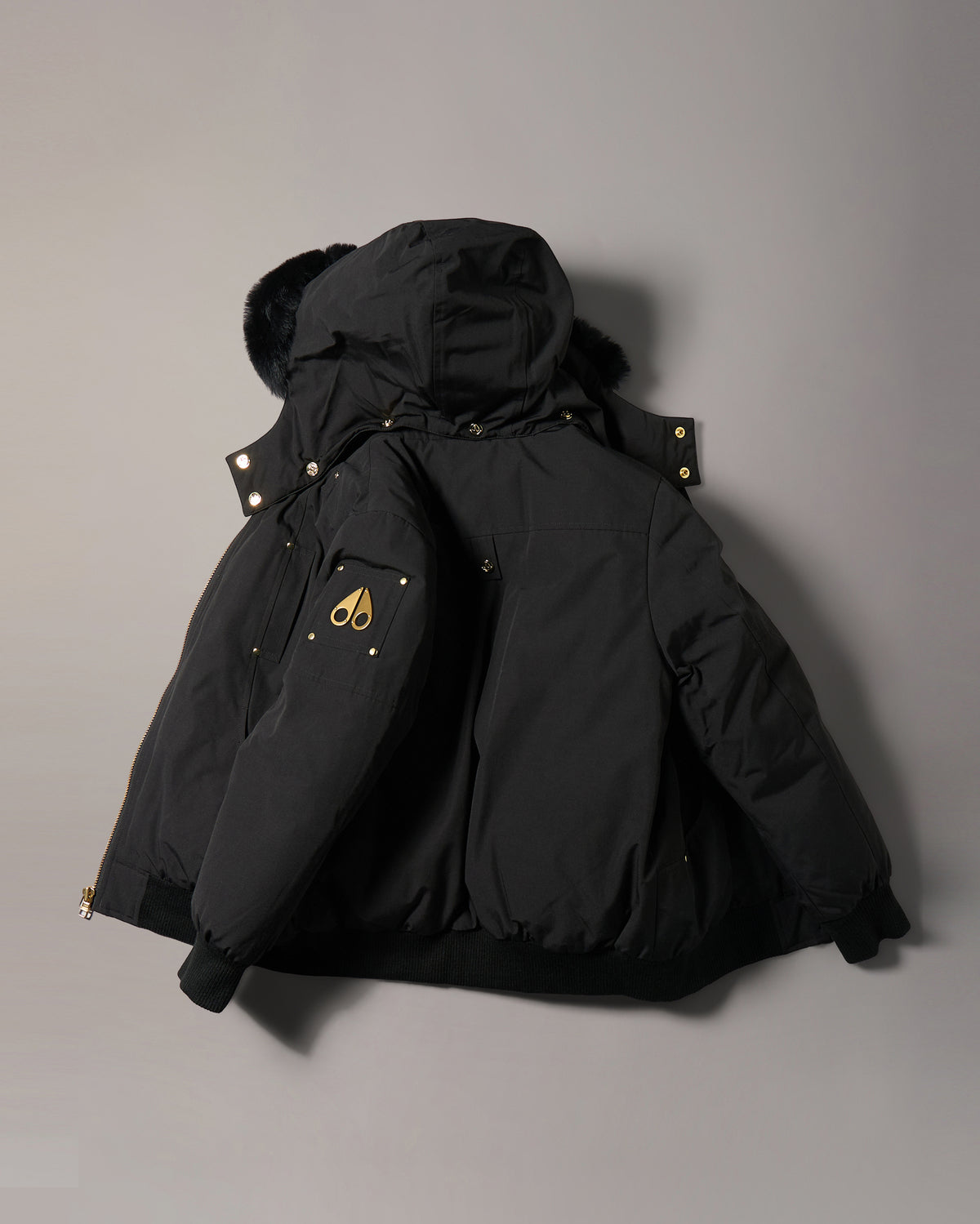 BLOUSON AVIATEUR EN DUVET ORIGINAL GOLD SERIES POUR ENFANT-NOIR-NOIR