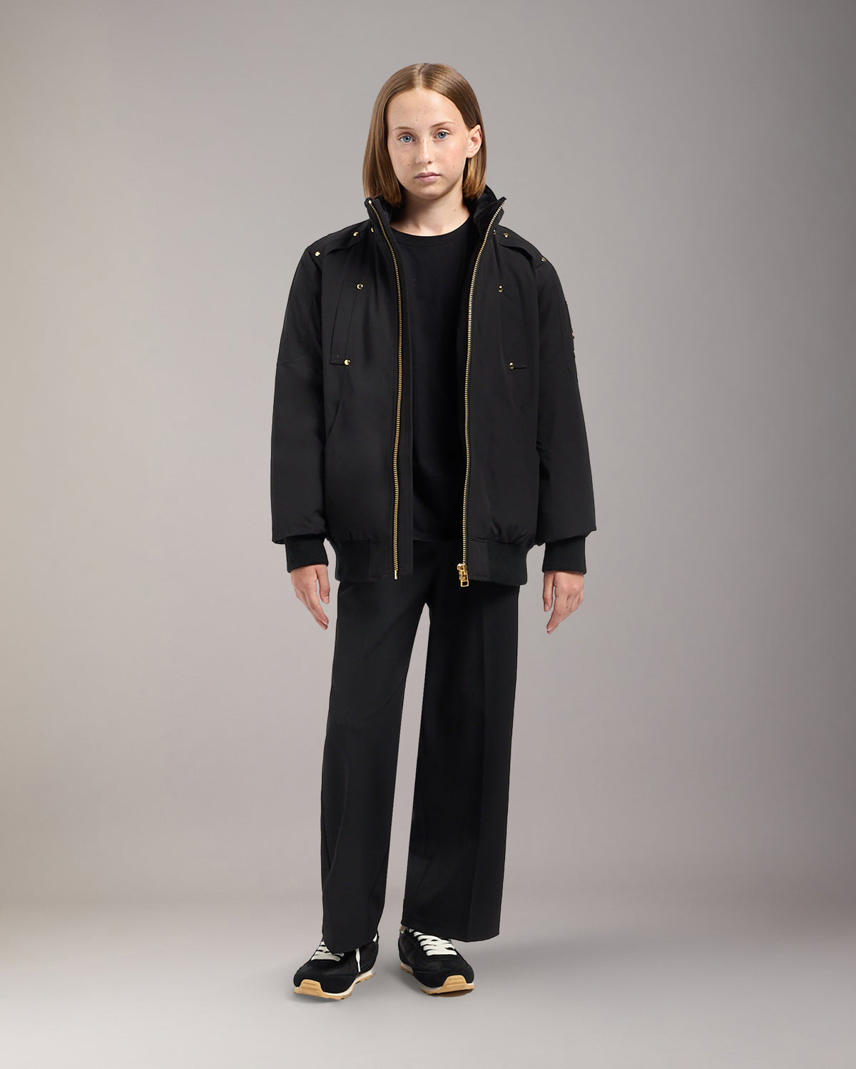 BLOUSON AVIATEUR EN DUVET ORIGINAL GOLD SERIES POUR ENFANT-NOIR-NOIR