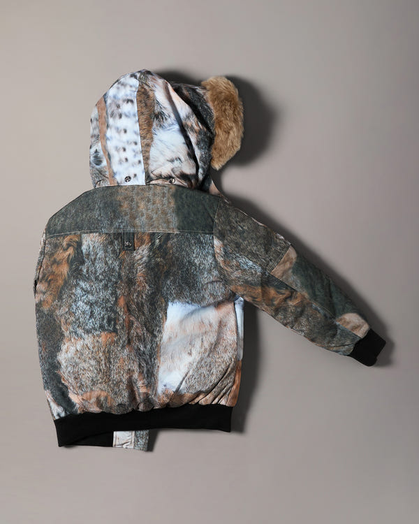 KIDS ORIGINAL DOWN BOMBER JACKET-WILD PRINT-BRONZE