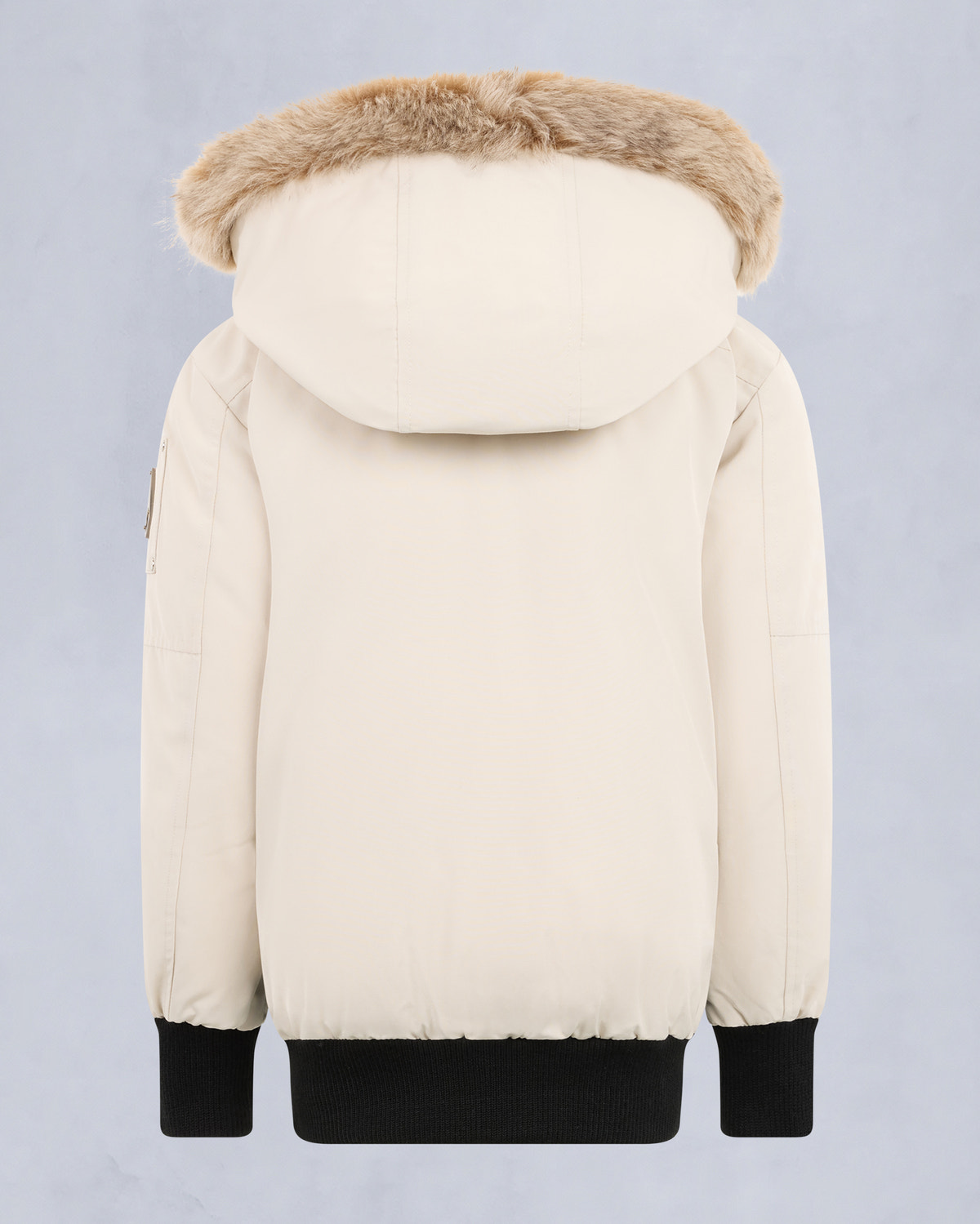 BOMBER UNISEXE ORIGINAL POUR ENFANT AVEC BORDURE EN PEAU LAINÉE-ALBAÎTRE/BRONZE