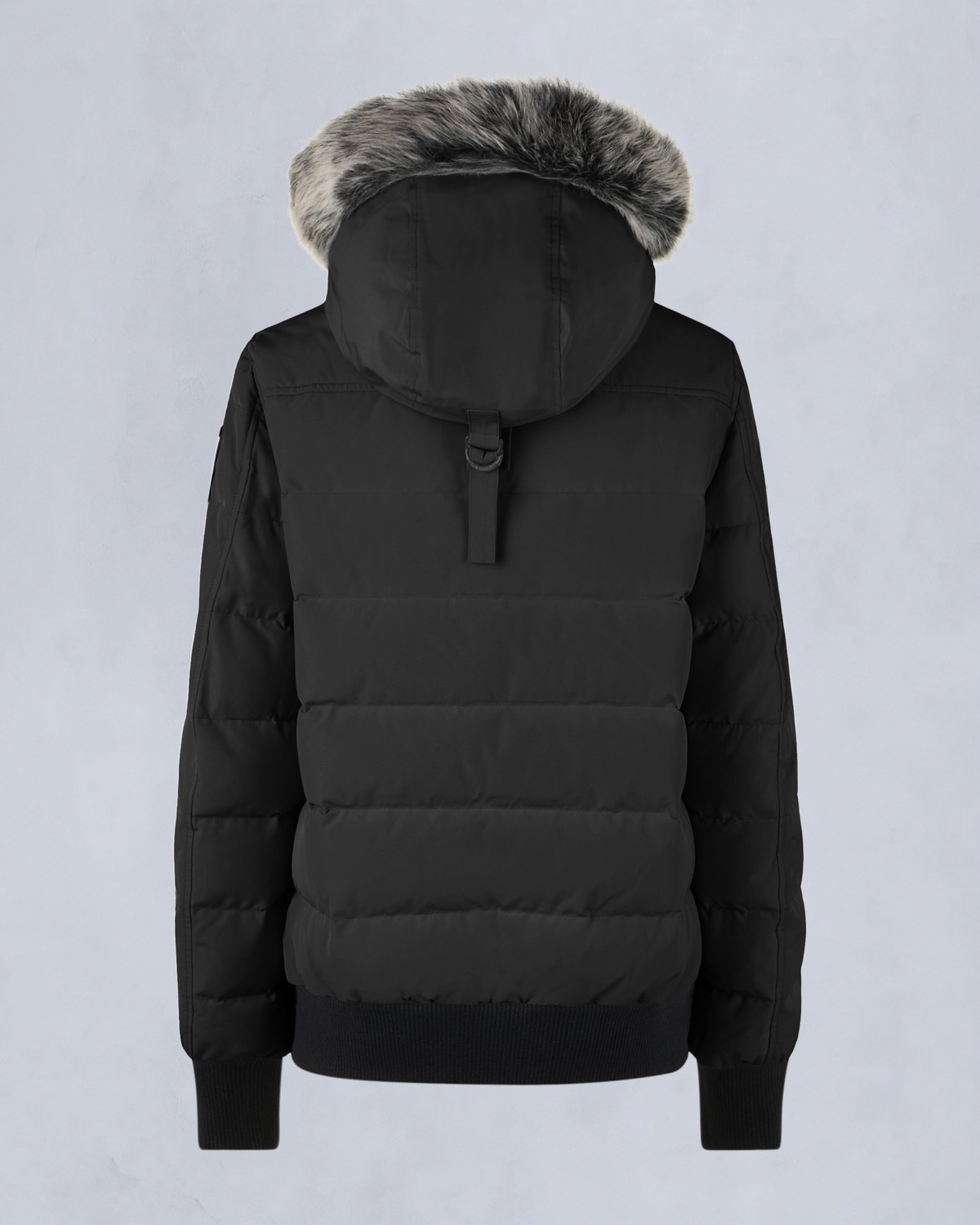 ONYX LADRIERE SHEARLING BOMBER JACKET-BLACK/ICE