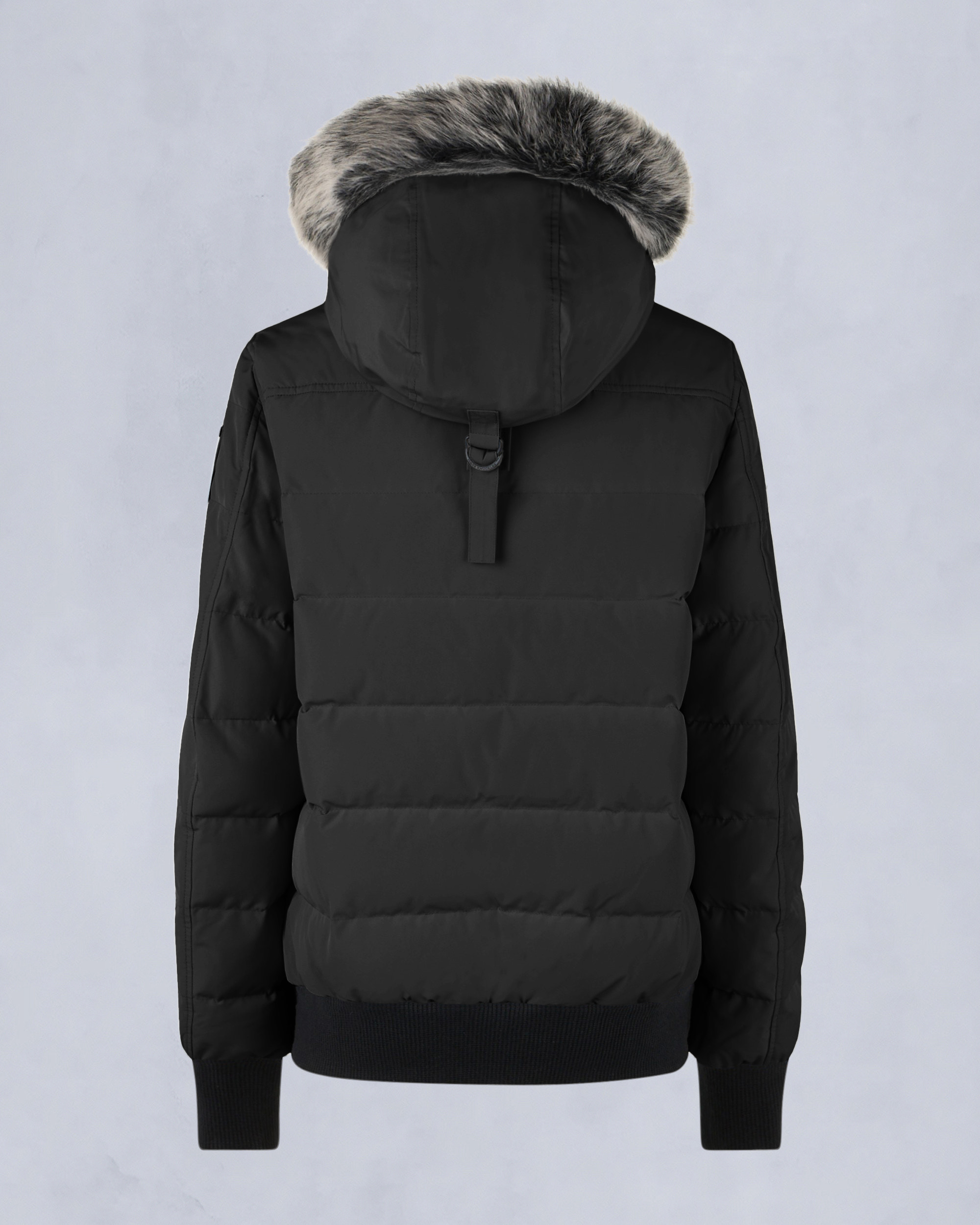 ONYX LADRIERE SHEARLING BOMBER JACKET-BLACK/ICE