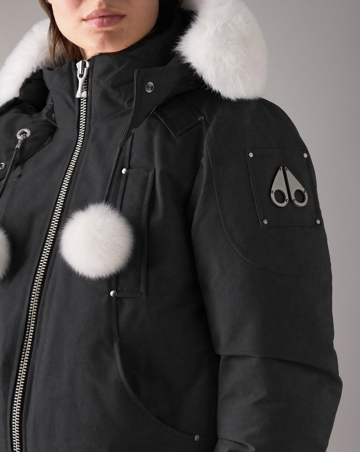 ORIGINAL DEBBIE DOWN BOMBER-BLACK-NATURAL