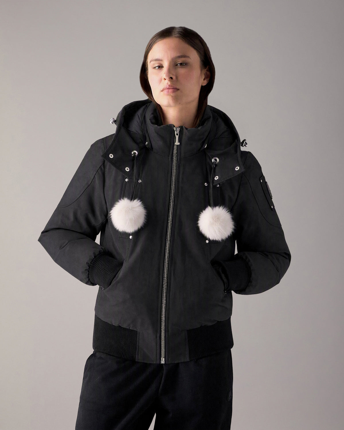ORIGINAL DEBBIE DOWN BOMBER-BLACK-NATURAL