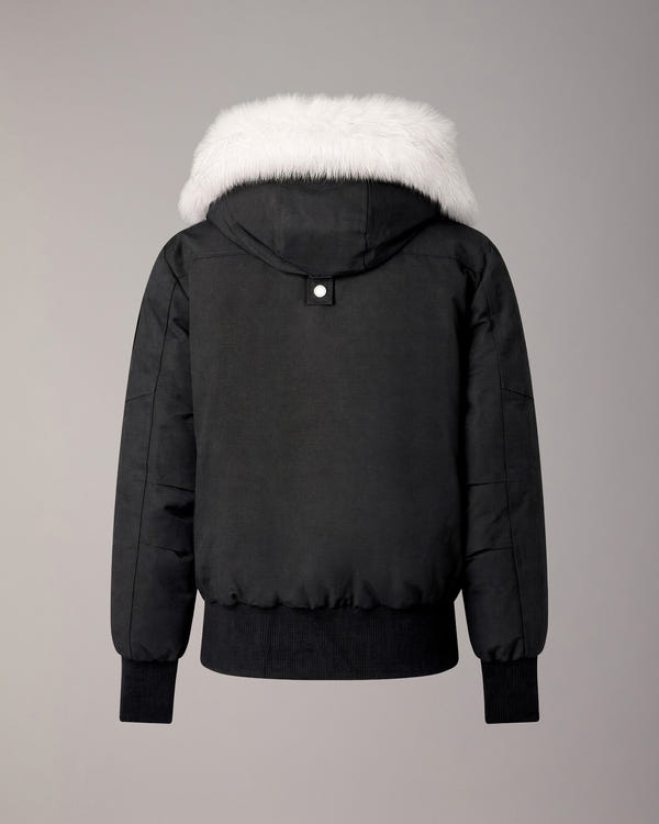 BLOUSON AVIATEUR ORIGINAL DEBBIE EN DUVET-NOIR-NATUREL