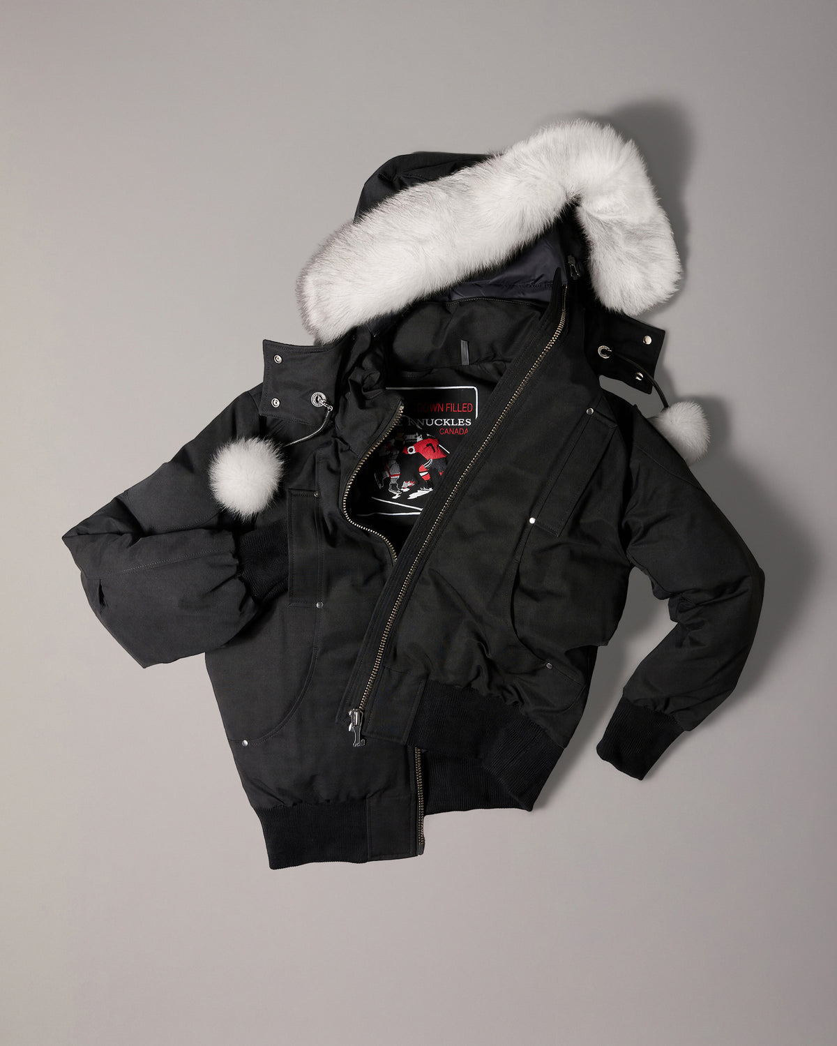 ORIGINAL DEBBIE DOWN BOMBER-BLACK-NATURAL