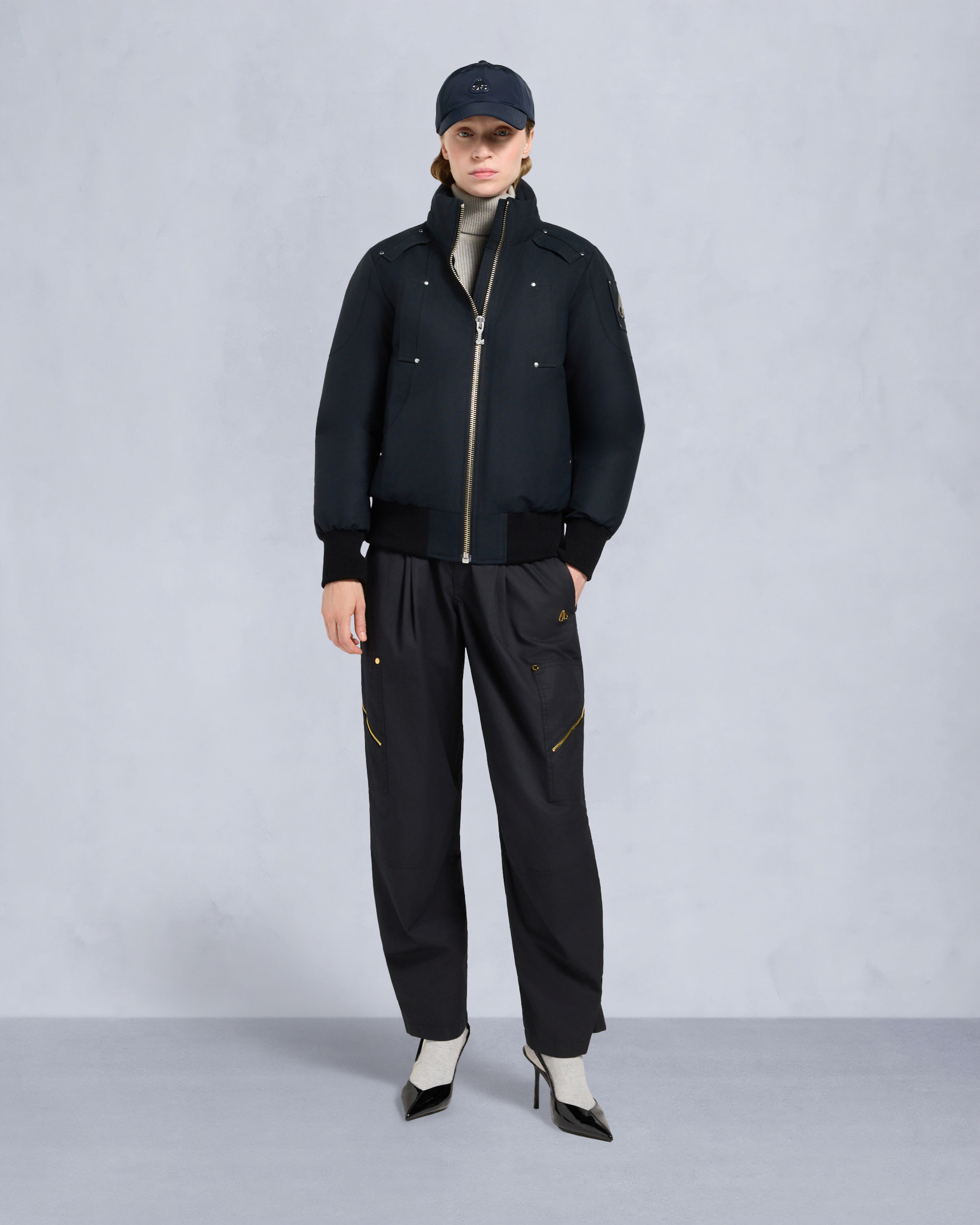 ORIGINAL DEBBIE BOMBER JACKET-NAVY/NATURAL