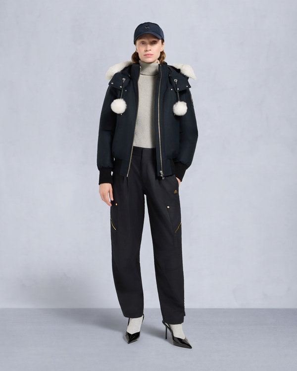 ORIGINAL DEBBIE BOMBER JACKET-NAVY/NATURAL