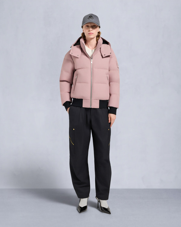 BLOUSON AVIATEUR CLOUD EN PEAU DE MOUTON-MAUVE/ALBÂTRE