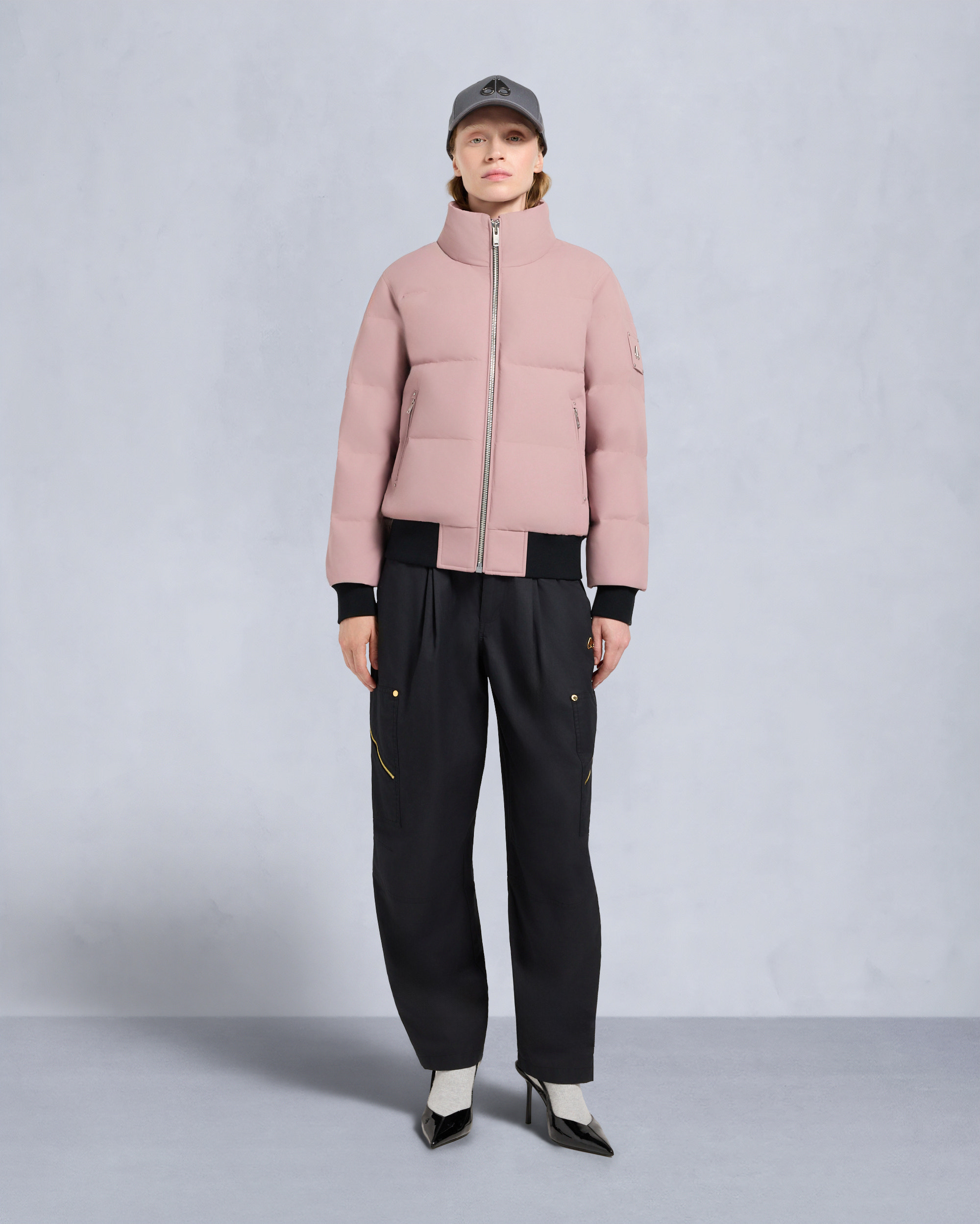 BLOUSON AVIATEUR CLOUD EN PEAU DE MOUTON-MAUVE/ALBÂTRE