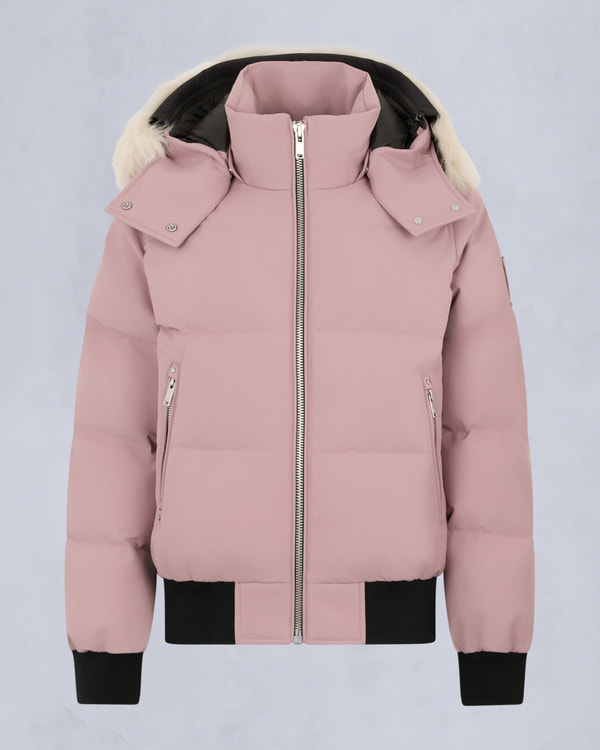 BLOUSON AVIATEUR CLOUD EN PEAU DE MOUTON-MAUVE/ALBÂTRE