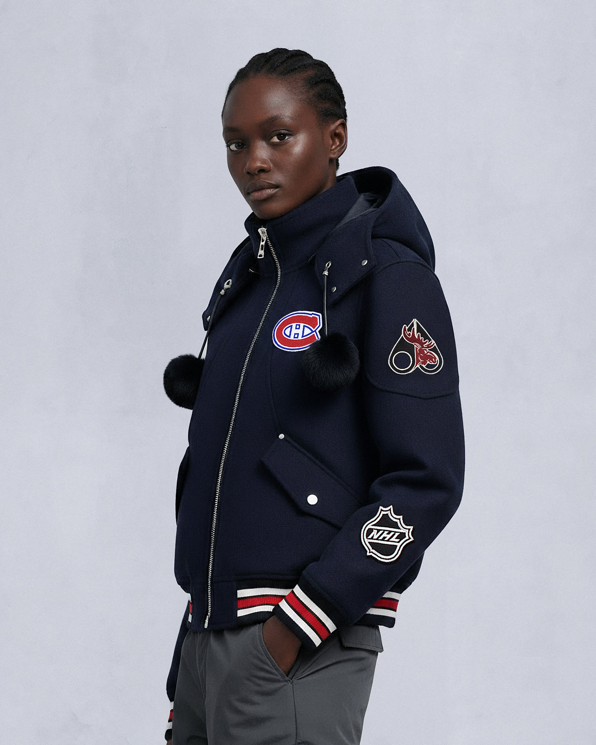 Nhl X Moose Knuckles Canadiens Bomber Jacket | Women | Moose Knuckles