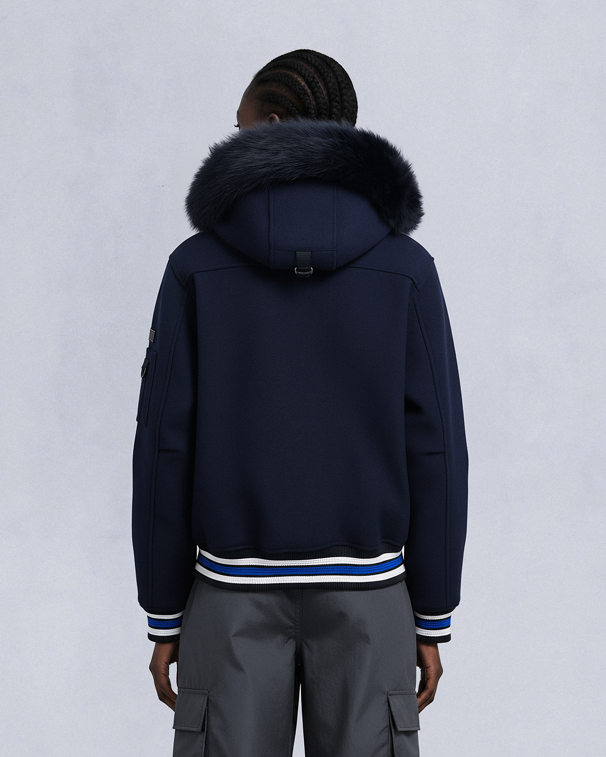 BLOUSON AVIATEUR D'ÉQUIPE MAPLE LEAFS NHL X MOOSE KNUCKLES-BLEU MARINE/BLEU/OS/NOIR