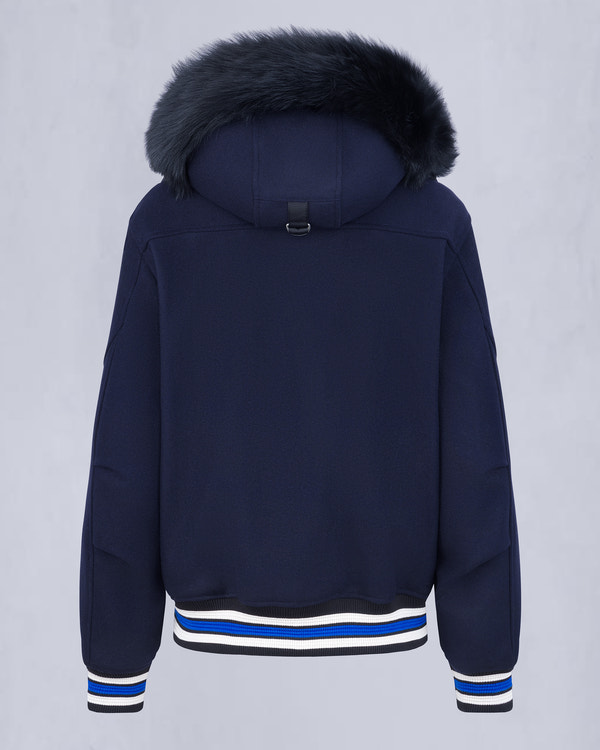 BLOUSON AVIATEUR D'ÉQUIPE MAPLE LEAFS NHL X MOOSE KNUCKLES-BLEU MARINE/BLEU/OS/NOIR