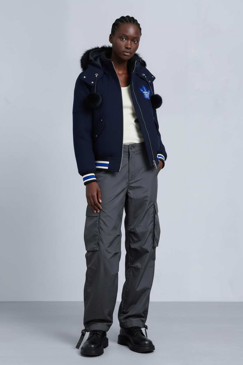 NHL X MOOSE KNUCKLES MAPLE LEAFS BOMBER JACKET