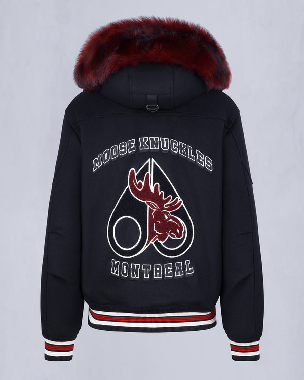 NHL X MOOSE KNUCKLES TEAM BOMBER JACKET-BLACK/SUMAC/BONE