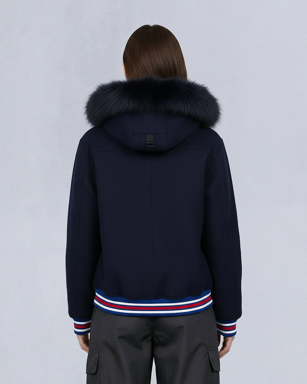 BLOUSON AVIATEUR NHL X MOOSE KNUCKLES RANGERS-BLEU MARINE/ROUGE/OS/NOIR