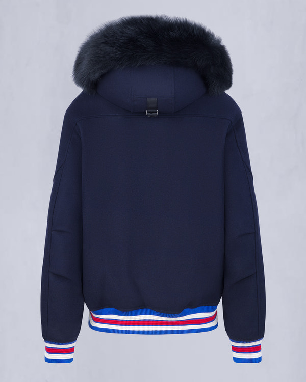 BLOUSON AVIATEUR NHL X MOOSE KNUCKLES RANGERS-BLEU MARINE/ROUGE/OS/NOIR