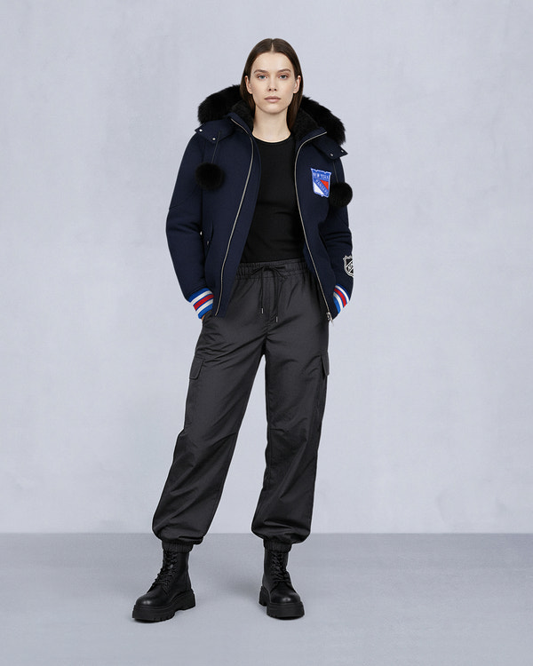 BLOUSON AVIATEUR NHL X MOOSE KNUCKLES RANGERS-BLEU MARINE/ROUGE/OS/NOIR