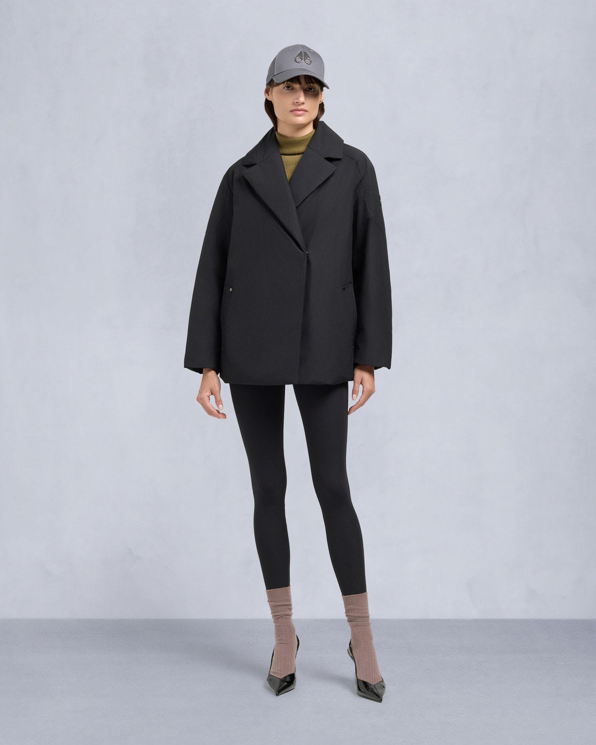 LONSDALE SHORT WRAP JACKET-BLACK