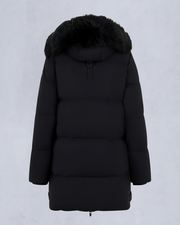 NYLUXE CHELIA SHEARLING 3Q JACKET-BLACK/BLACK