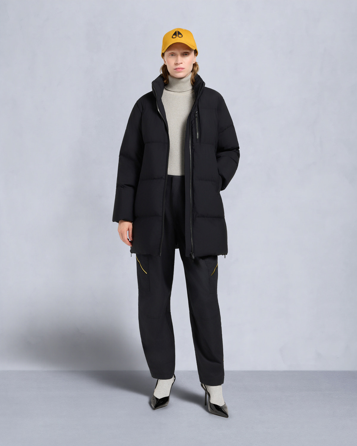 NYLUXE CHELIA SHEARLING 3Q JACKET-BLACK/BLACK