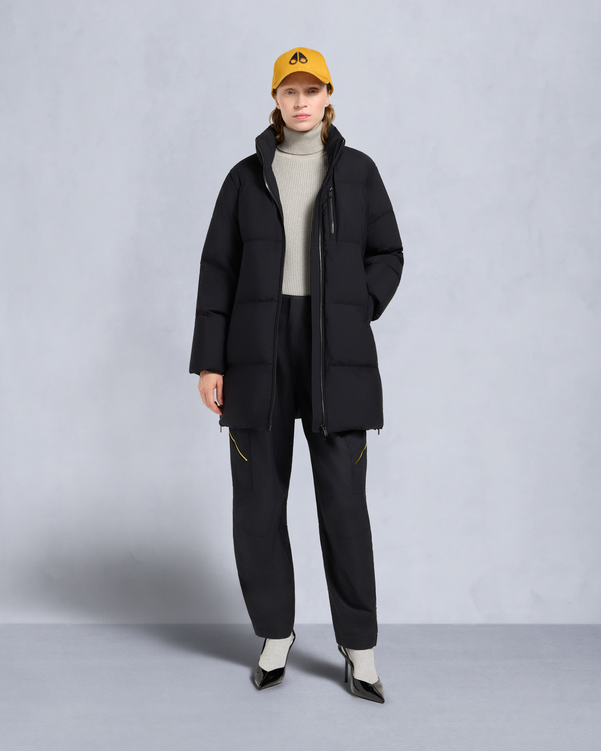 NYLUXE CHELIA SHEARLING 3Q JACKET-BLACK/BLACK