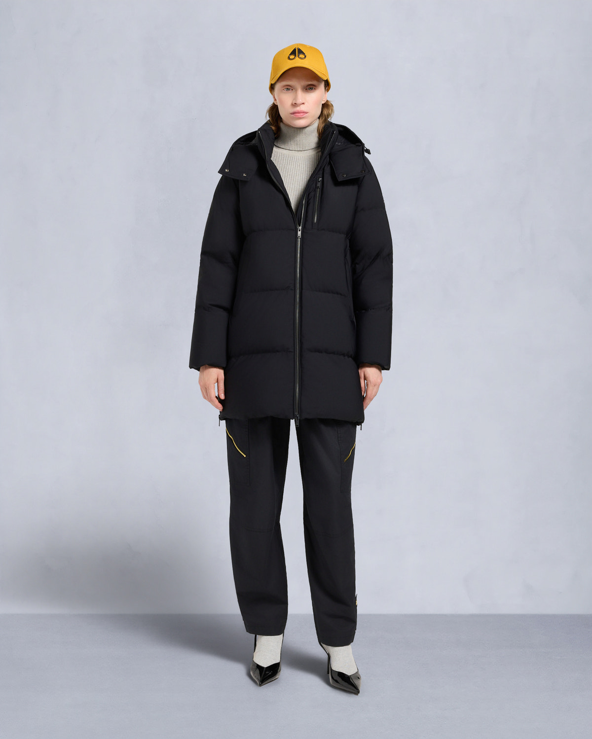 NYLUXE CHELIA SHEARLING 3Q JACKET-BLACK/BLACK