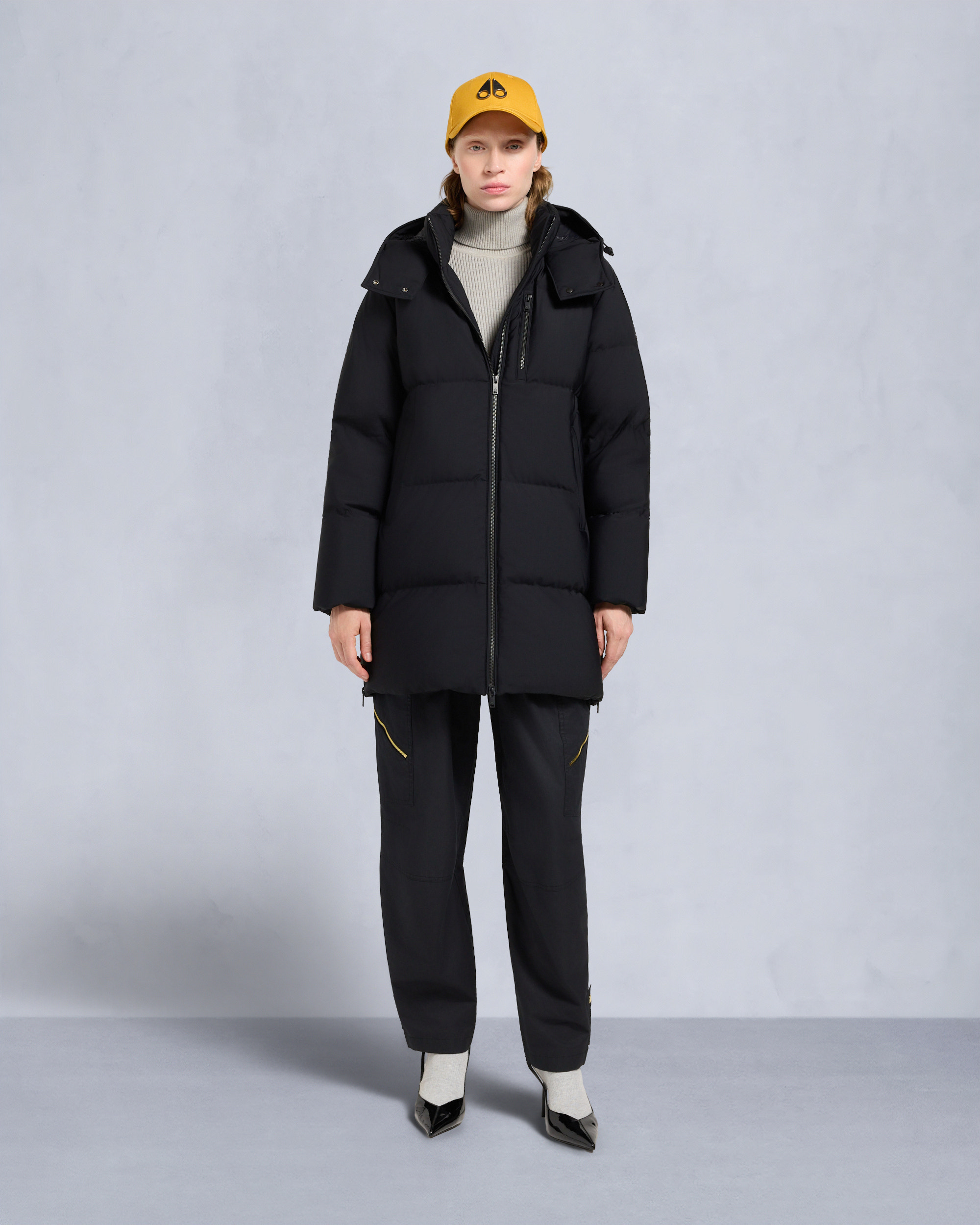 NYLUXE CHELIA SHEARLING 3Q JACKET-BLACK/BLACK