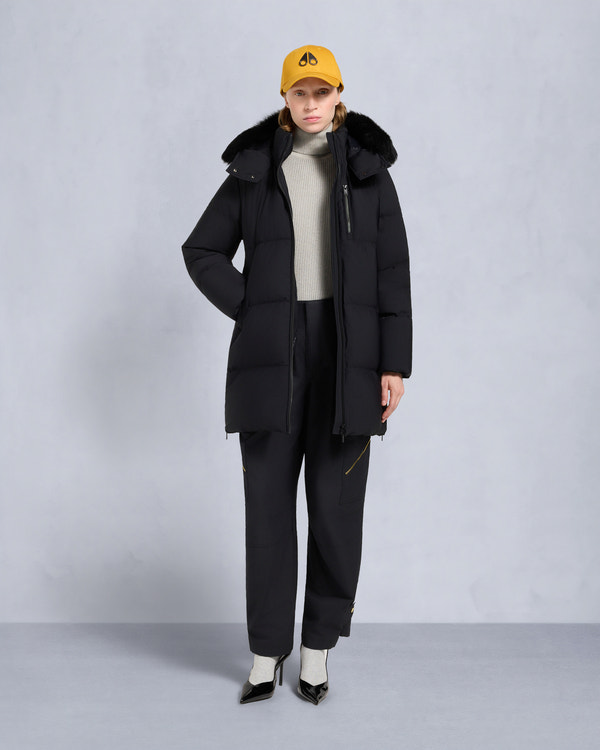 NYLUXE CHELIA SHEARLING 3Q JACKET-BLACK/BLACK