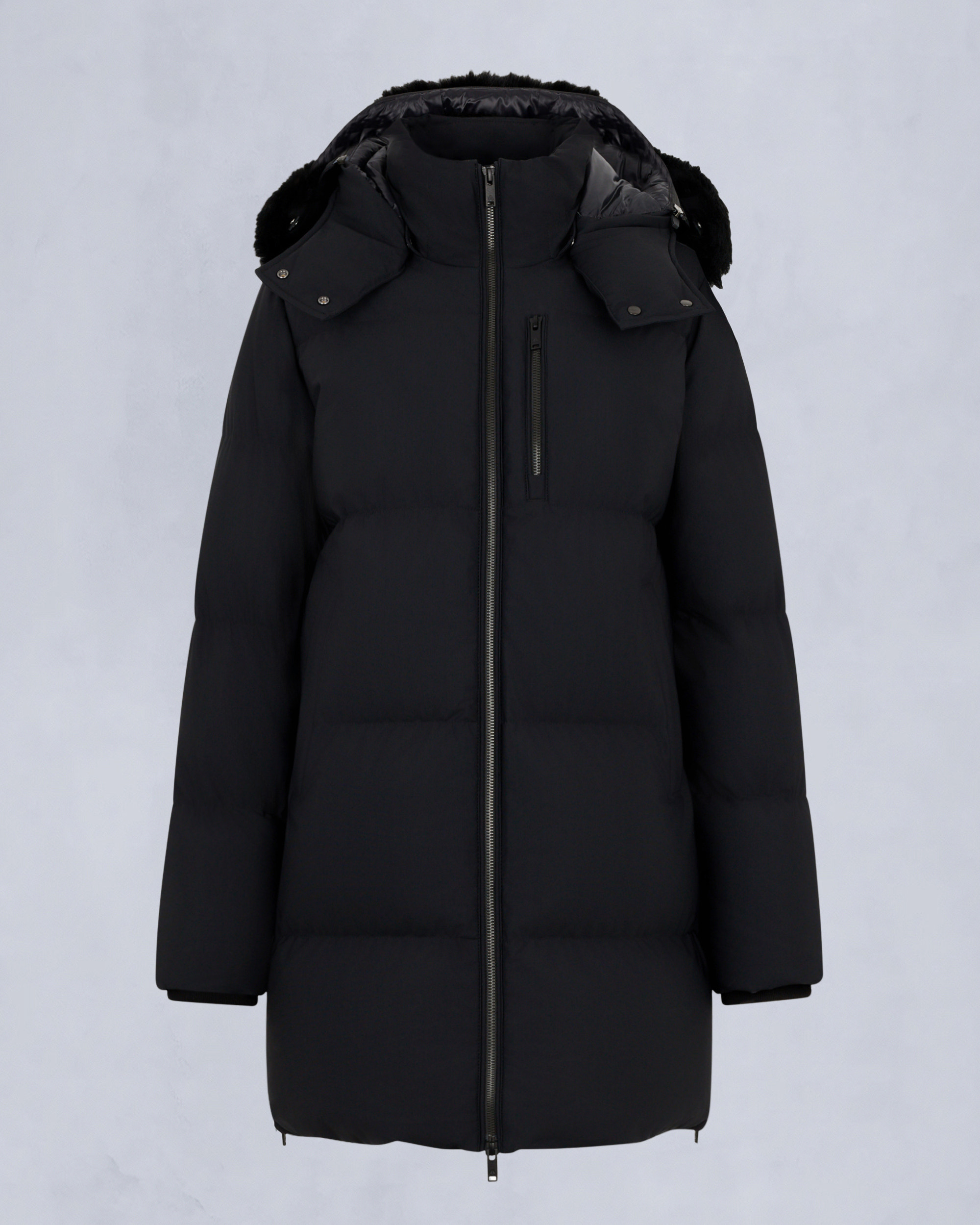 NYLUXE CHELIA SHEARLING 3Q JACKET-BLACK/BLACK