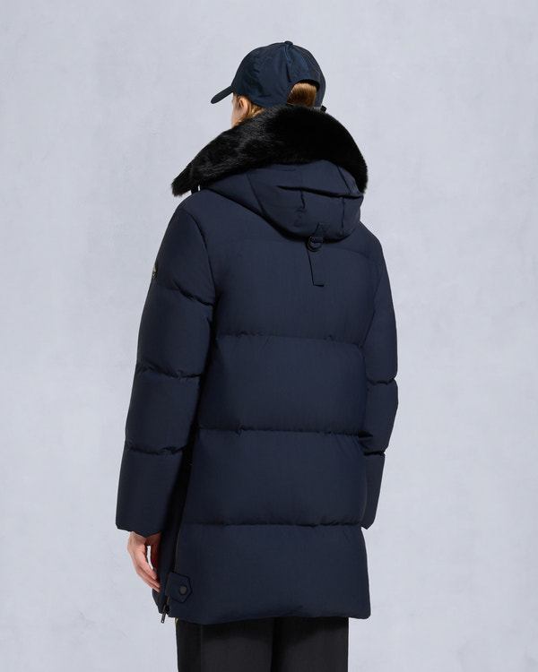 NYLUXE CHELIA SHEARLING 3Q JACKET-NAVY/BLACK