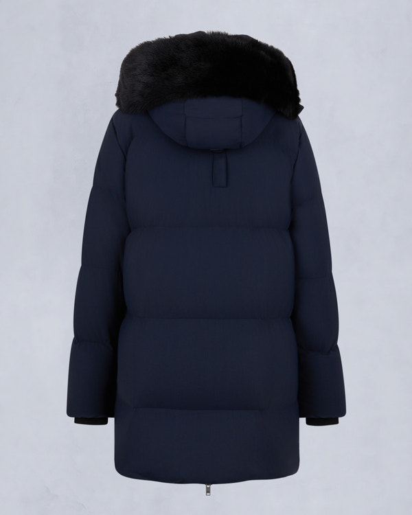 NYLUXE CHELIA SHEARLING 3Q JACKET-NAVY/BLACK