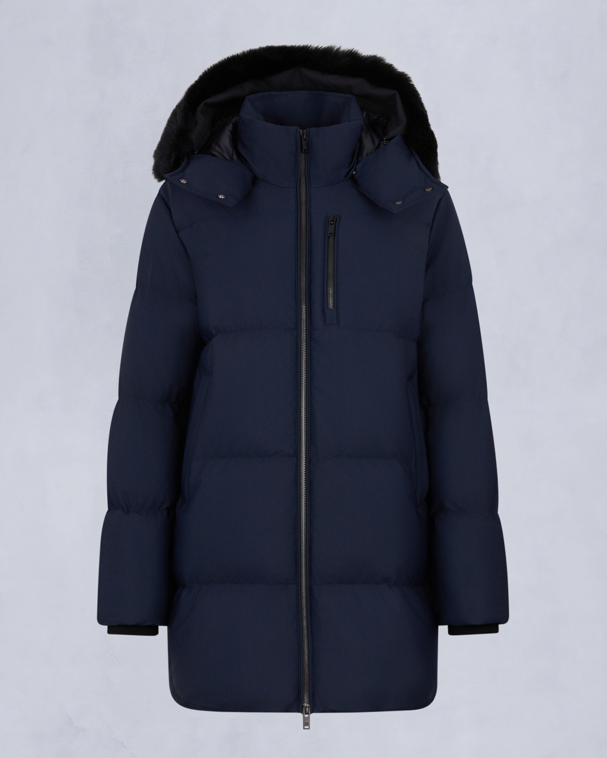 NYLUXE CHELIA SHEARLING 3Q JACKET-NAVY/BLACK
