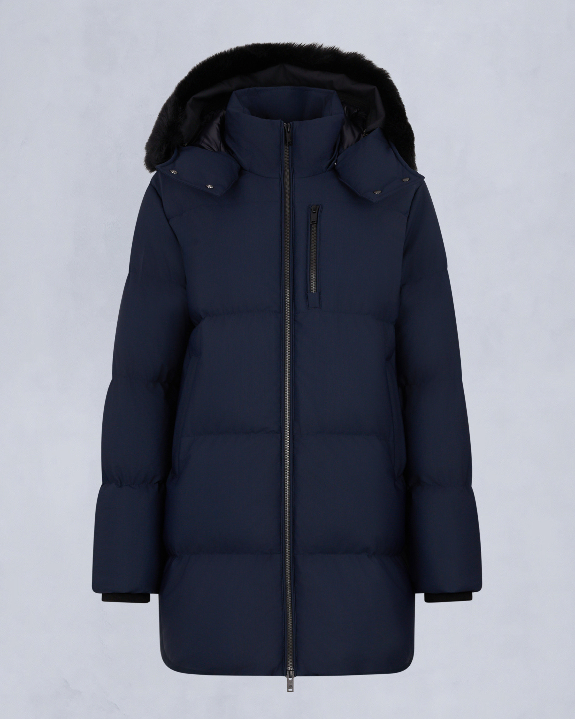 NYLUXE CHELIA SHEARLING 3Q JACKET-NAVY/BLACK