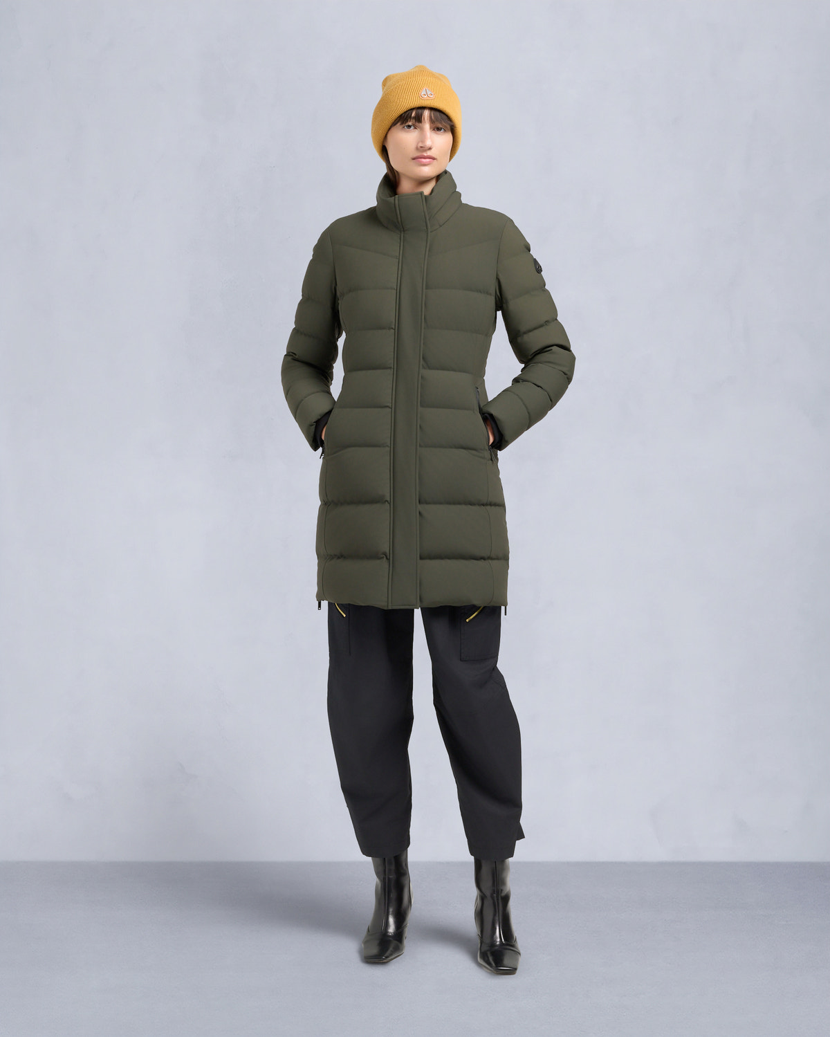 NYLUXE WATERSHED 3 PARKA-DARK OLIVE/BLACK