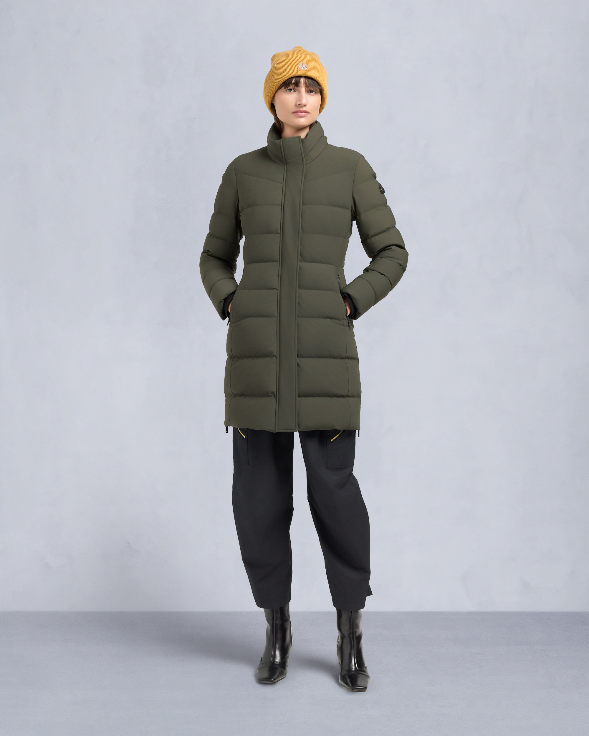 NYLUXE WATERSHED 3 PARKA-DARK OLIVE/BLACK
