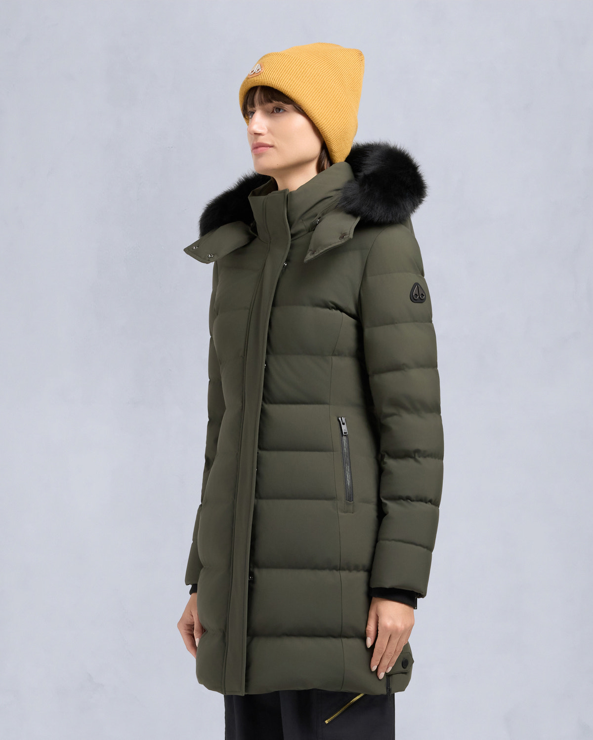 NYLUXE WATERSHED 3 PARKA-DARK OLIVE/BLACK